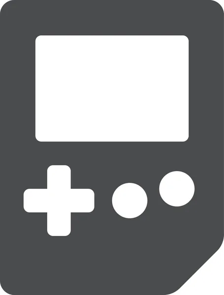 Gameboy Console Gaming Icon Solid Style — Stock Vector