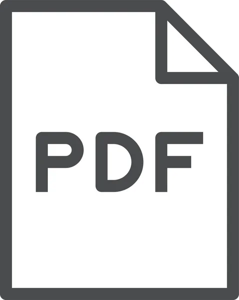 Datei Pdf Dokument Symbol Umrissstil — Stockvektor