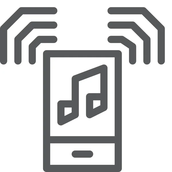 Mobile Musik Audio Ikone Umriss Stil — Stockvektor