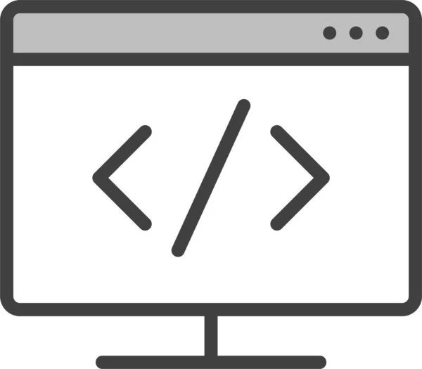 Иконка Кодирования Кода Приложения Стиле Filledoutline — стоковый вектор