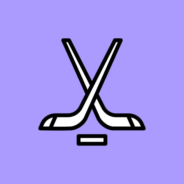 Spel Hockey Ikon Badge Stil — Stock vektor