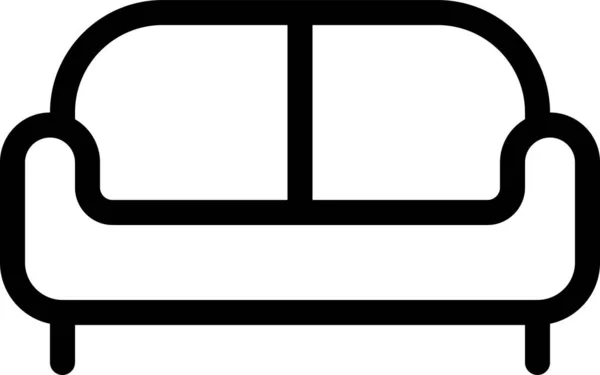Іконка Прикраси Дивана Контурному Стилі — стоковий вектор