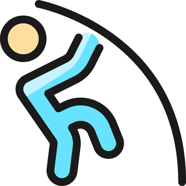 Leichtathletik Stabhochsprung Ikone Umriss Stil — Stockvektor