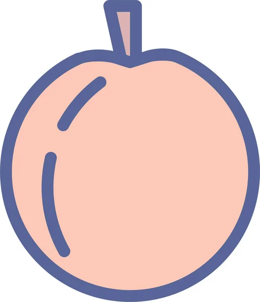 Nectarina Peach Filledoutline Icono Estilo Filledoutline — Archivo Imágenes Vectoriales