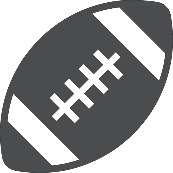 Football American Ball Icon Solid Style — Stock Vector