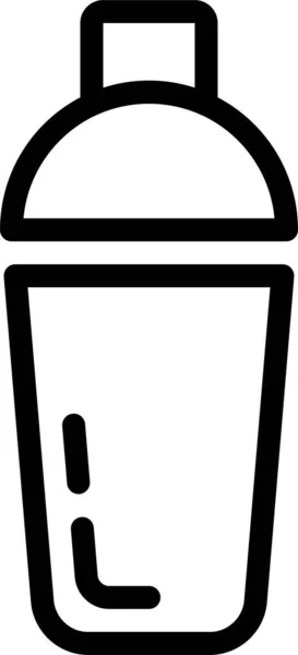 Bar Cocktail Shaker Drankje Pictogram Omtrek Stijl — Stockvector