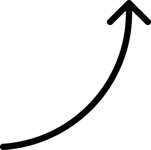 Diagrama Flecha Hacia Arriba Icono Estilo Esquema — Vector de stock