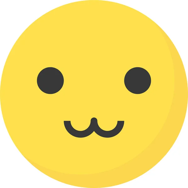 Aranyos Emoji Emoticon Ikon Lapos Stílusban — Stock Vector