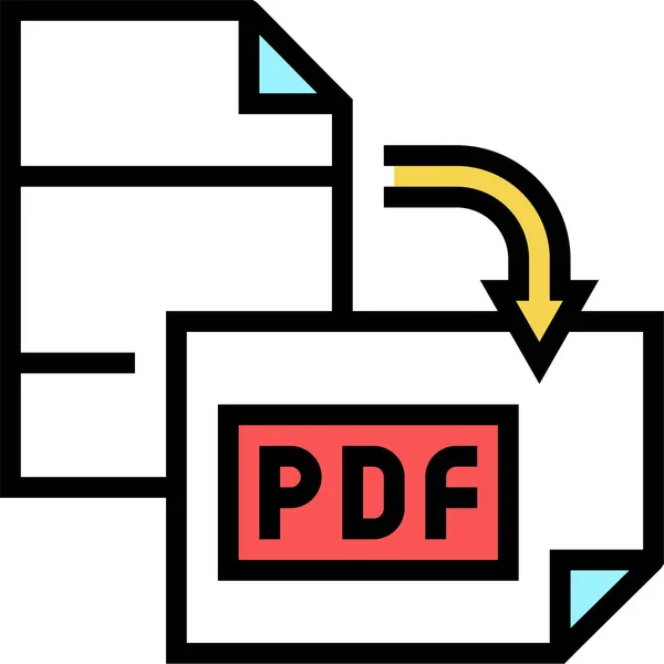 Icône Fichier Pdf Orientation Dans Style Filledoutline — Image vectorielle