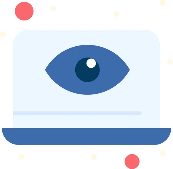 Computer Laptop Eye Icon — Stock Vector