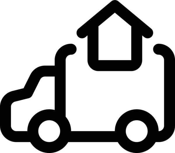 Ícone Caminhão Imobiliário Estilo Esboço — Vetor de Stock