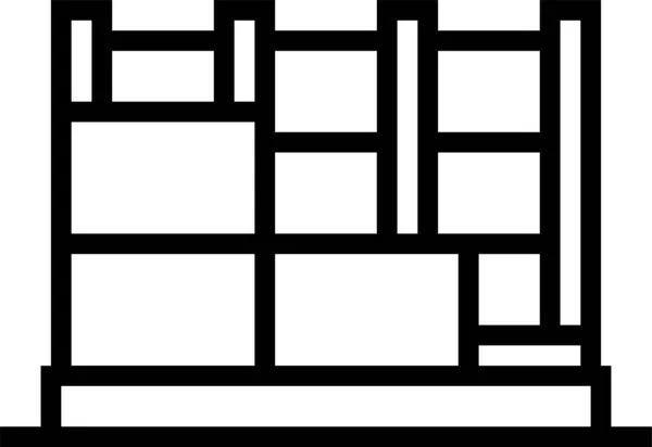 Omhulling Osb Platen Pictogram Omtrek Stijl — Stockvector