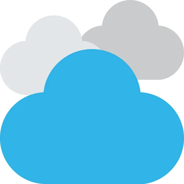 Σύννεφο Σύννεφα Θολό Εικονίδιο Επίπεδο Στυλ — Διανυσματικό Αρχείο