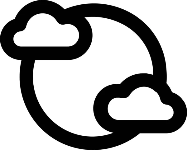 Σύννεφο Σύννεφα Εικονίδιο Ημέρα Στυλ Περίγραμμα — Διανυσματικό Αρχείο