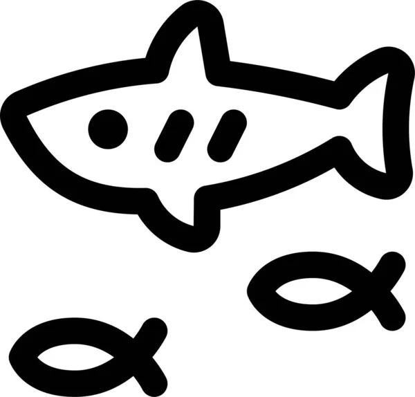 Hajfisk Marin Ikon Konturstil — Stock vektor