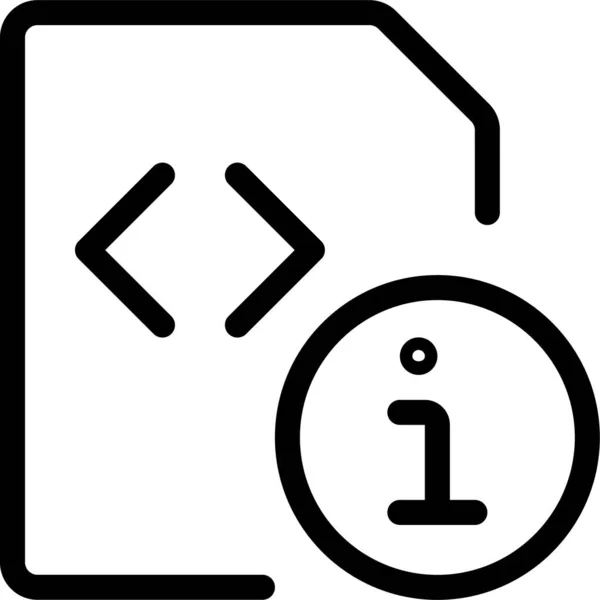 Ikon Berkas Kode Dalam Gaya Outline - Stok Vektor