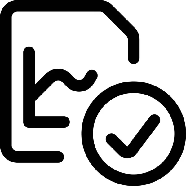 Icono Comprobación Del Archivo Datos Estilo Esquema — Vector de stock