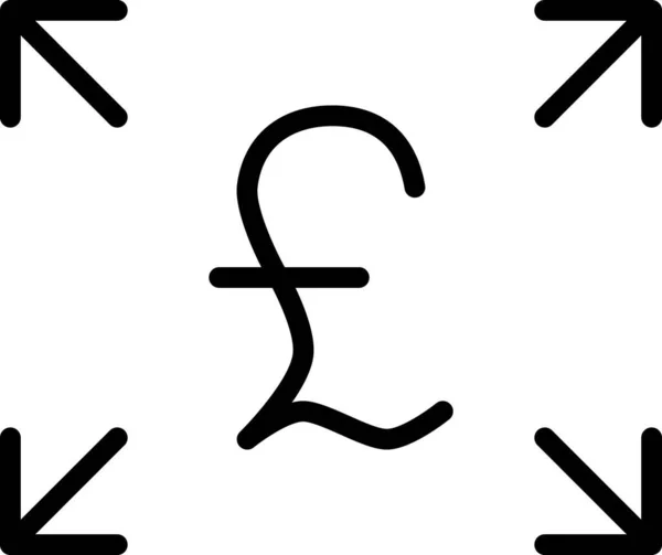 Pfund Transfer Symbol Umrissen — Stockvektor