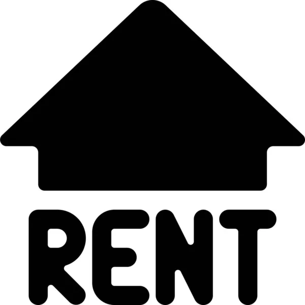 Real Home Rent Icoon Massieve Stijl — Stockvector