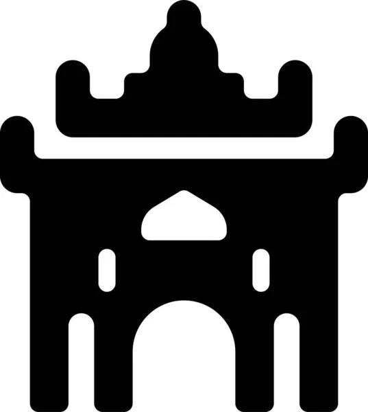Orientační Brána Indická Ikona Pevném Stylu — Stockový vektor