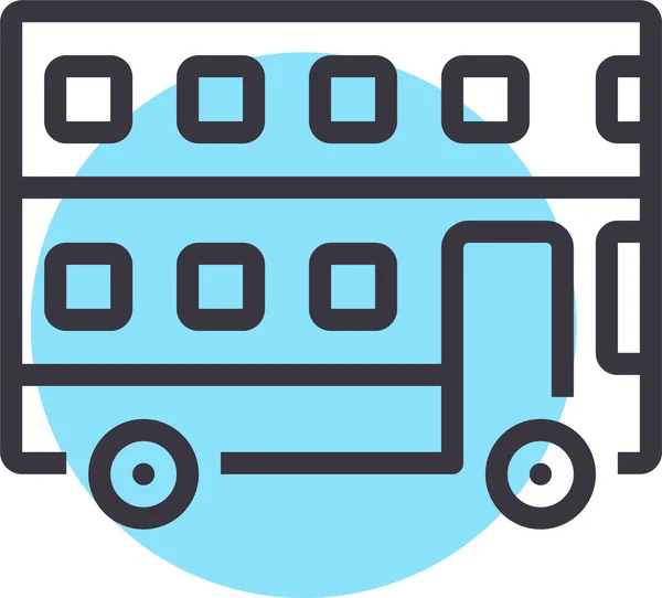 Bus Decker Double Icône Dans Style Filledoutline — Image vectorielle