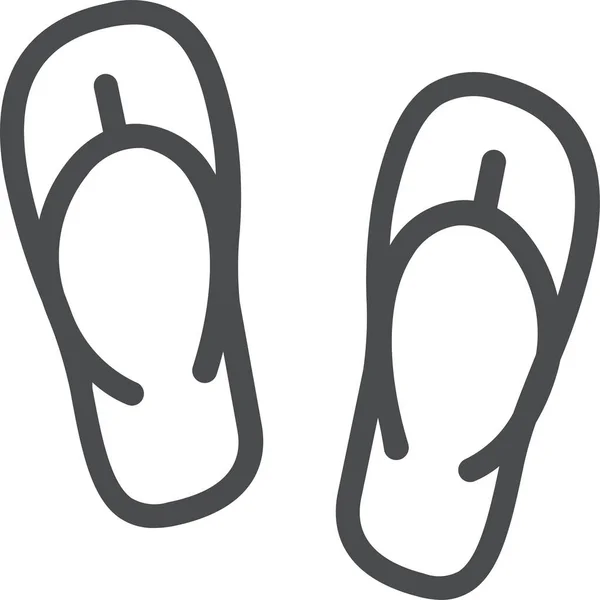 Sandals Beach Flip Icon Outline Style — стоковый вектор