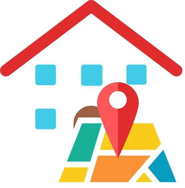 House Location Flat Icon Flat Style — Stock Vector