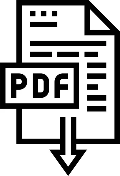 Pdfファイルのアイコンをアウトラインスタイルでダウンロード — ストックベクタ