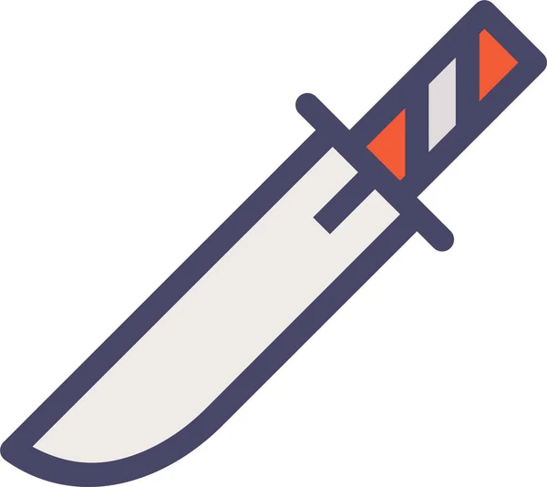 Иконка Ножа Вырезанным Лезвием Стиле Контура — стоковый вектор