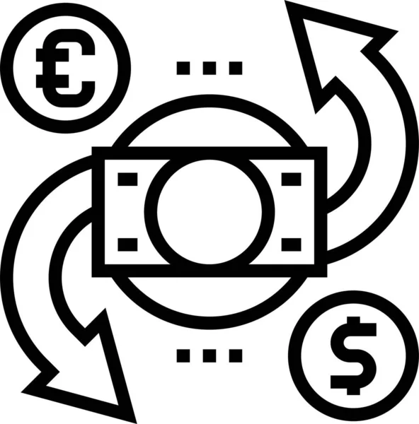 Currency Exchange Converter Icon Outline Style — Stock Vector