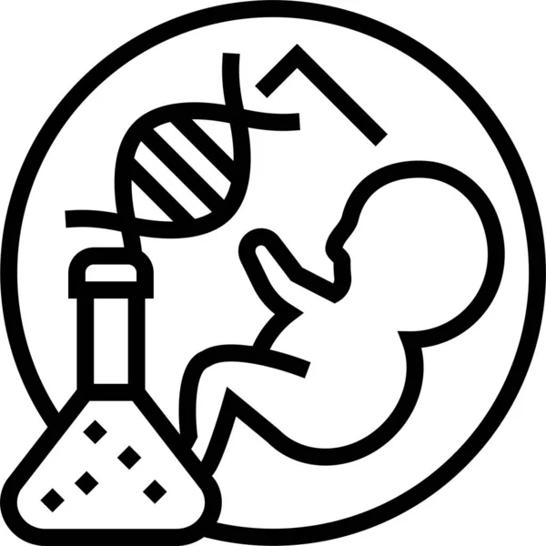 Barn Födelse Genetisk Ikon Kontur Stil — Stock vektor