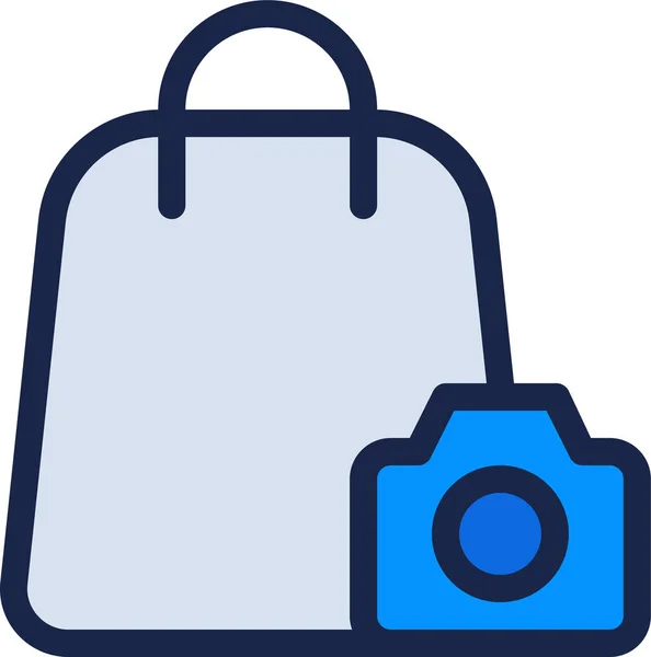 Bolso Comprar Icono Cámara Estilo Filledoutline — Vector de stock