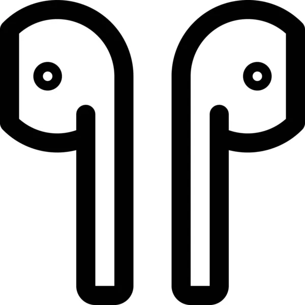 Auriculares Airpods Icono Audio Estilo Contorno — Archivo Imágenes Vectoriales