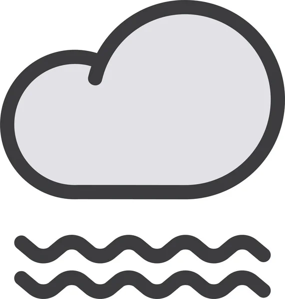 Nube Nuvoloso Nebbia Icona Pieno Stile Contorno — Vettoriale Stock