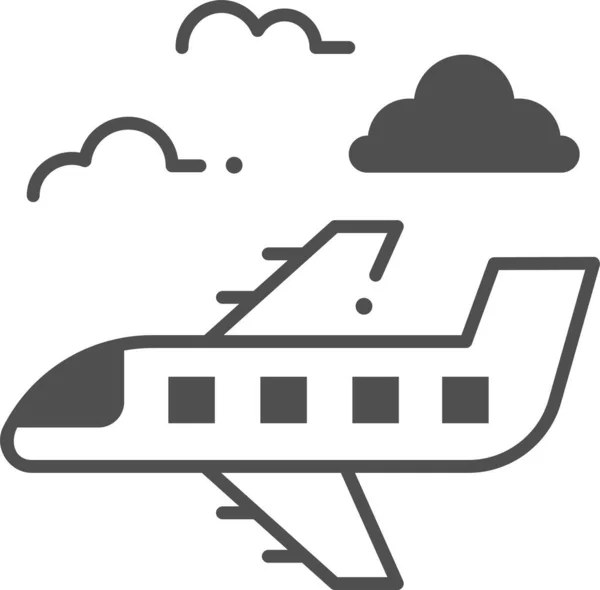 Viaje Transporte Icono Vuelo Estilo Semisólido — Archivo Imágenes Vectoriales