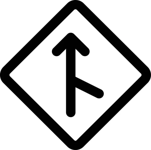 Podepsat Ikonu Straně Silnice Stylem Osnovy — Stockový vektor
