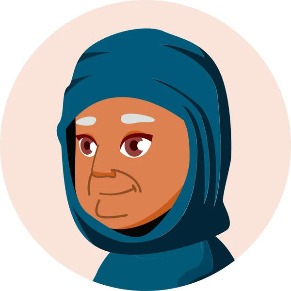 Icône Expression Avatar Arabe Dans Style Plat — Image vectorielle