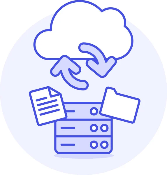 Backup Cloud Computing Icon Filledoutline Style — Stock Vector