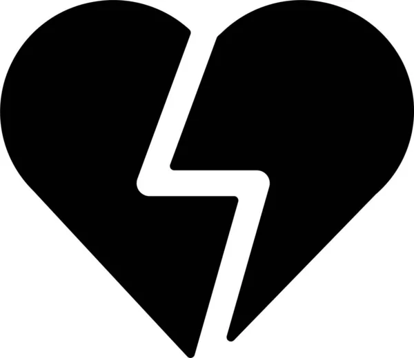 Love Break Icon Solid Style — Stockový vektor