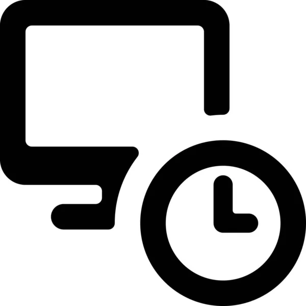 Monitor Klok Scherm Pictogram Massieve Stijl — Stockvector