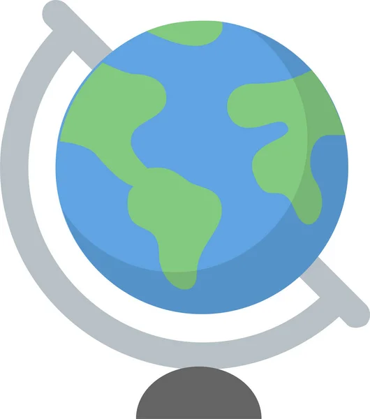 Досліджувати Географічну Значок Глобусу Плоскому Стилі — стоковий вектор