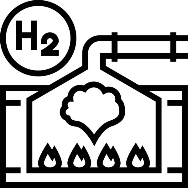 Ícone Indústria Processamento Hidrogênio — Vetor de Stock