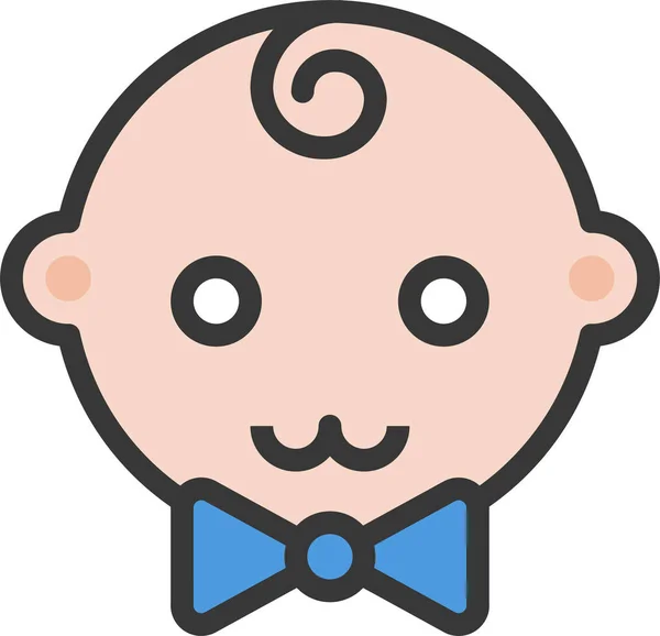 Baby Cute Emoji Icon Filledoutline Style — Stock Vector