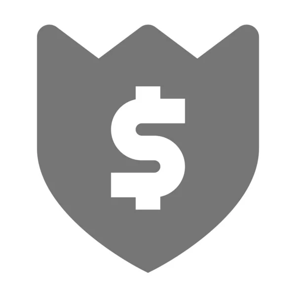 保护货币安全图标 风格坚实 — 图库矢量图片
