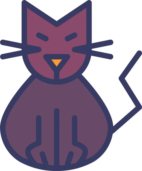 Icône Chat Noir Effrayant Dans Catégorie Halloween — Image vectorielle