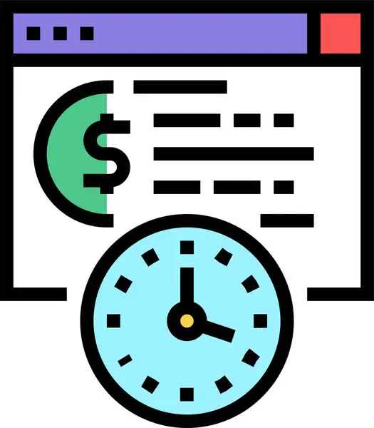 Time Pay Loan Icon — Stock Vector