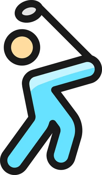 Golfspieler Filledoutline Symbol Filledoutline Stil — Stockvektor