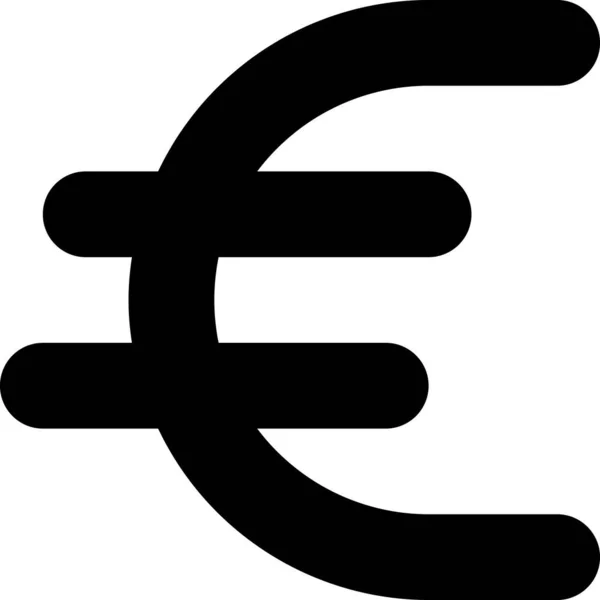 Monnaie Eur Euro Icône Dans Style Contour — Image vectorielle