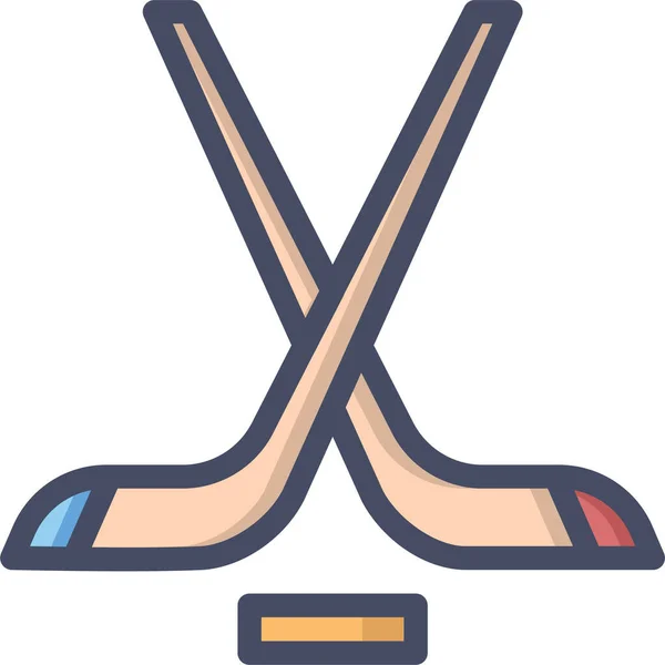 Icono Hockey Sobre Hielo Juego Estilo Filledoutline — Vector de stock