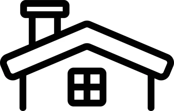 Ikona Domu Konturu Kategorii Budownictwo Narzędziowe — Wektor stockowy